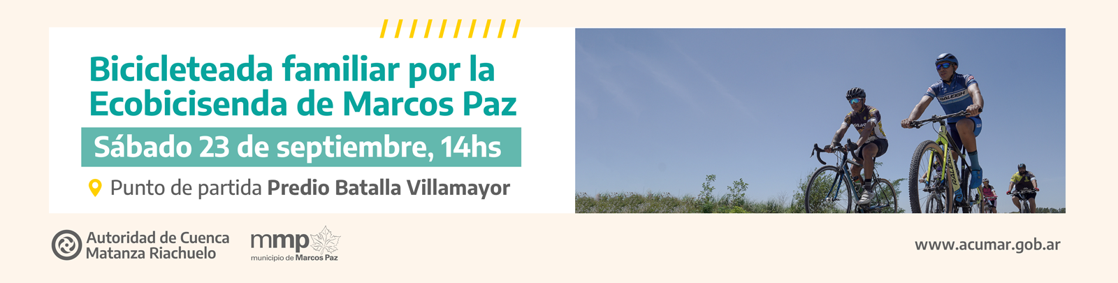 Bicicleteada familiar por la Ecobicisenda de Marcos Paz